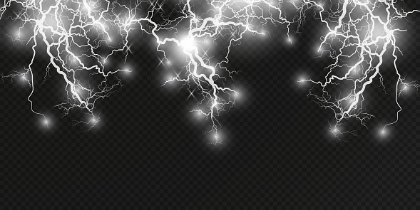 Lightning Coliding Lightning Lightning Lightning Collision Powerful Electrical Explosion ...