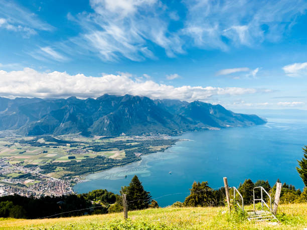 Swiss Alps and Lake Geneva