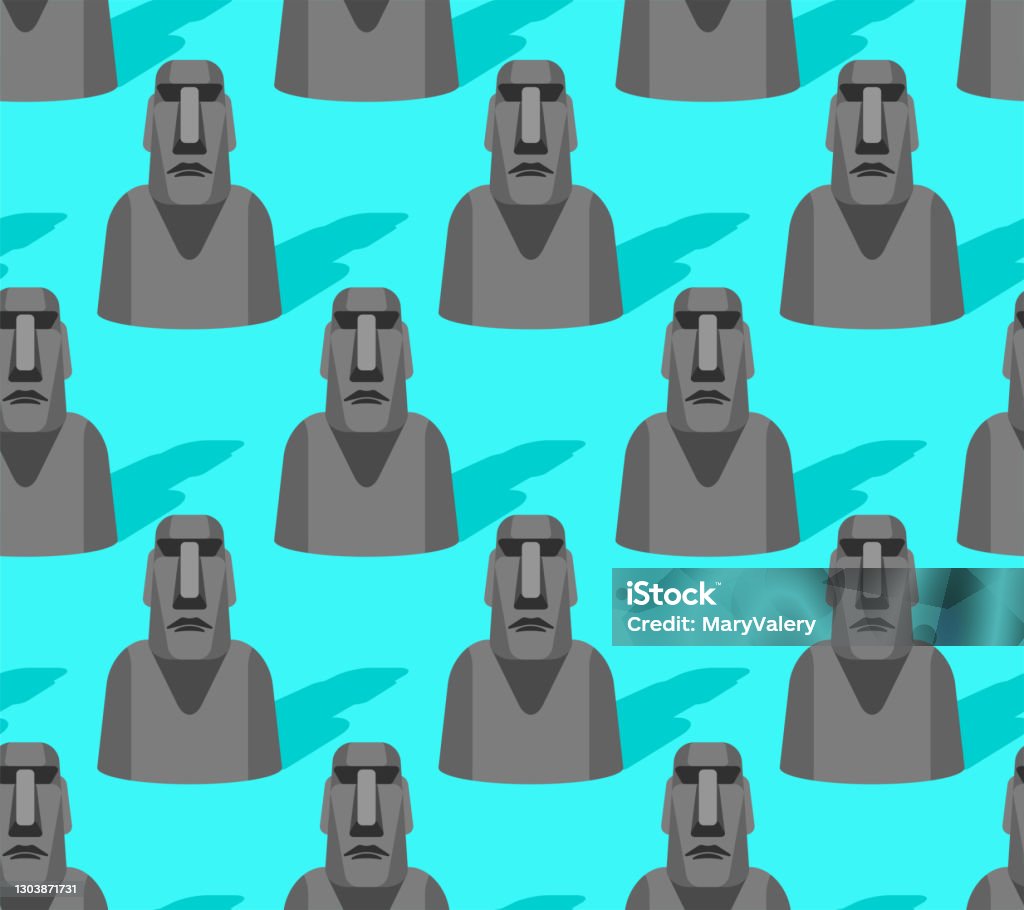 Moai Patterns Moai Pattern Seamless Easter Island Idol Background Ancient Statues ...