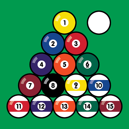 16 Billiard Balls illustration.