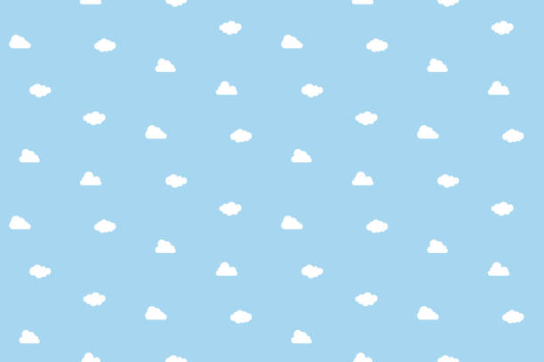 Fashion Seamless Pattern With Clouds. Vector Clouds illustration. Design Elements For Pajamas And Sheet sheet stock illustrations
