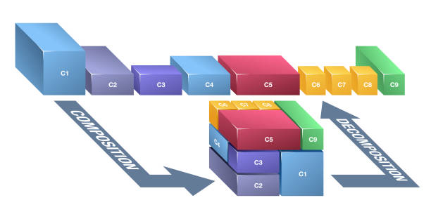 fizyczny internet - modułowość kontenerów - modular stock illustrations