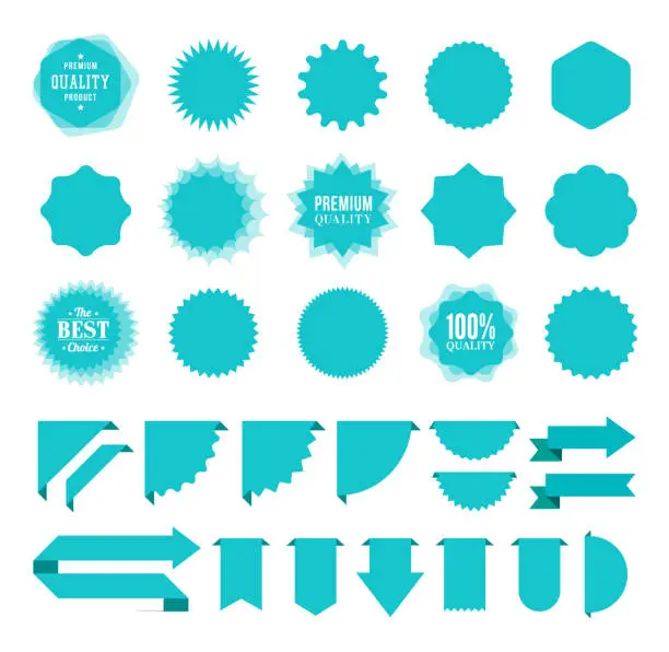 Vector illustration of Starburst Sale Stickers and Ribbons