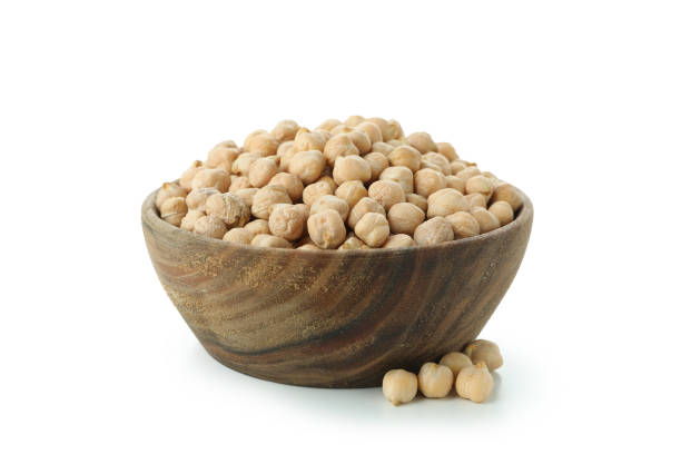 istock Bowl with fresh chickpea isolated on white background 1303878737