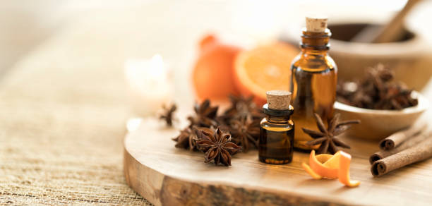 istock Essential Oils with Star Anise, Orange and Cinnamon 1303878904
