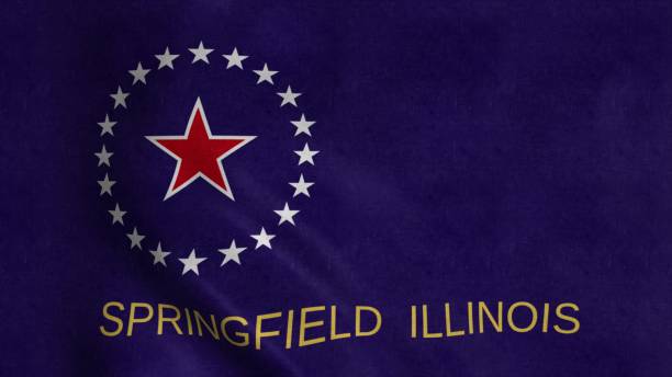 Springfield flag, Illinois, United States of America. 3d illustration Springfield flag, Illinois, United States of America. 3d illustration. springfield new jersey stock pictures, royalty-free photos & images