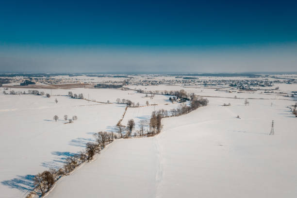 Free Stock Photo of Aerial View of Snow Covered Field | Download Free ...
