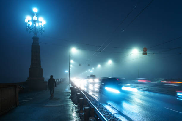 istock Stone bridge in Riga at night 1303883098