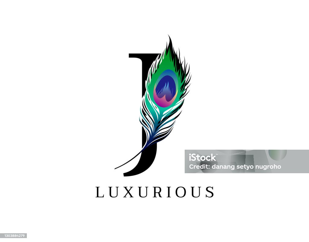 Exotic Peacock Feather J Letter Design Stock Illustration Download exotic-peacock-feather-j-letter-design-stock-illustration-download