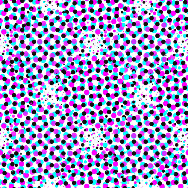искажение шума глюка и полутонный бесшовный узор с хроматическим эффектом аберрации - vector frozen pixelated multi colored stock illustrations