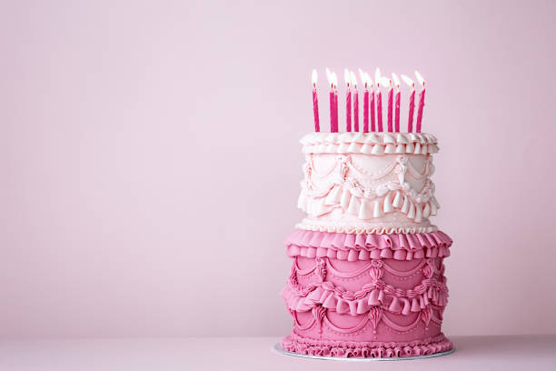 istock Ornate vintage buttercream birthday cake 1303885498
