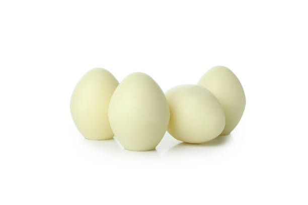 istock Chocolate egg candies isolated on white background 1303885904