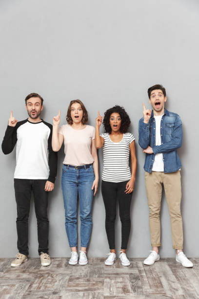 istock Shocked group of friends have an idea. 1303886201