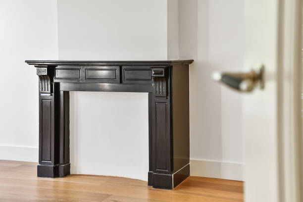 istock Elegant fireplace in a modern house 1303890837