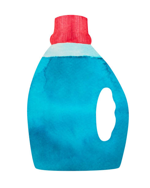 ilustrações de stock, clip art, desenhos animados e ícones de liquid detergent or fabric softener - liquid soap blue plastic textile