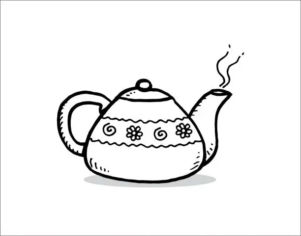 Vector illustration of Hand drawn teapot