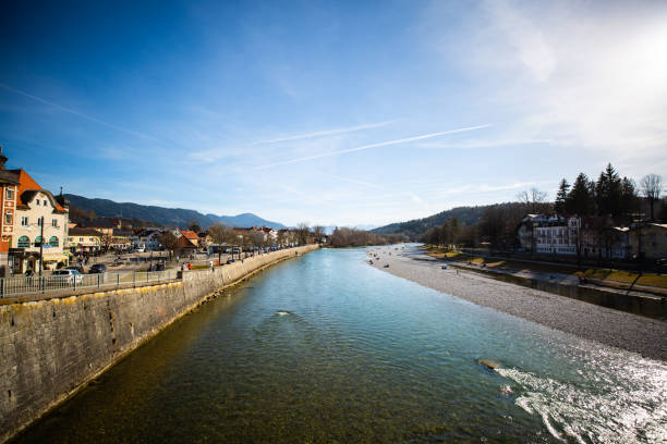 istock Isar in Bad Toelz, blue sky, sunshine 1303897622