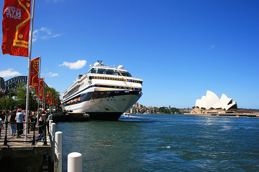 Sydney, Australia - December 23 2007; Royal Carribean Cruise Liner,  docked at Circular Quay in Sydney.