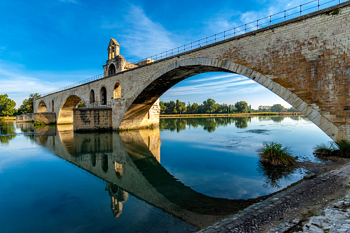 The other side of the St. Benezet Bridge in Avignon, France