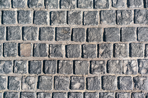 A cobblestone street floor texture
