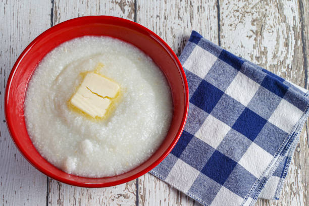 bowl of grits with butter