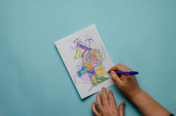 istock Mental health, a modern method of art therapy, Neurographics. 1303911352