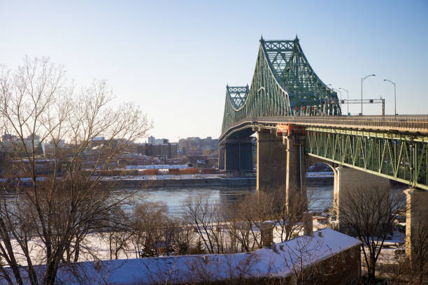 The Angus L. MacDonald bridge, one of two bridges spanning Halifax Harbour.