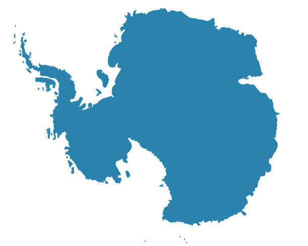 ilustrações de stock, clip art, desenhos animados e ícones de antarctica silhouette map - antarctica