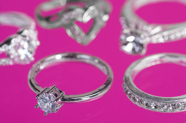 istock Silver jewelry rings 1303923278