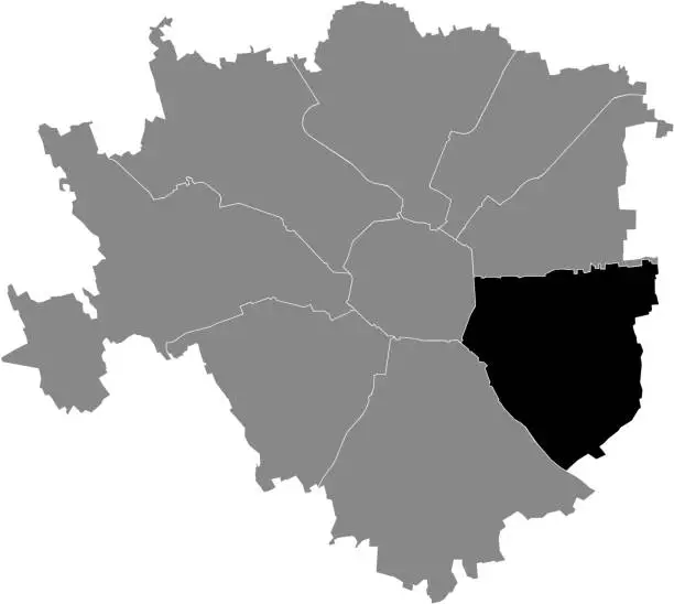 Vector illustration of Location map of the Municipio 4 Zone of Milan, Italy (Porta Vittoria, Forlanini)