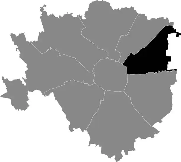 Vector illustration of Location map of the Municipio 3 Zone of Milan, Italy (Città Studi, Lambrate, Porta Venezia)