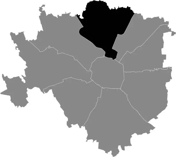 Vector illustration of Location map of the Municipio 9 Zone of Milan, Italy (Porta Garibaldi, Niguarda)