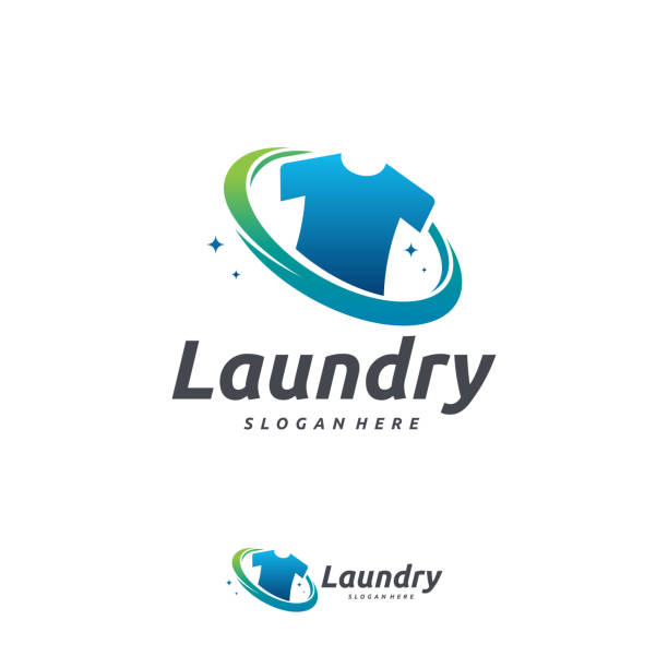 kuvapankkikuvitukset aiheesta pyykin logo mallit, cloth wash logo suunnittelee konsepti vektori malli - dry cleaned