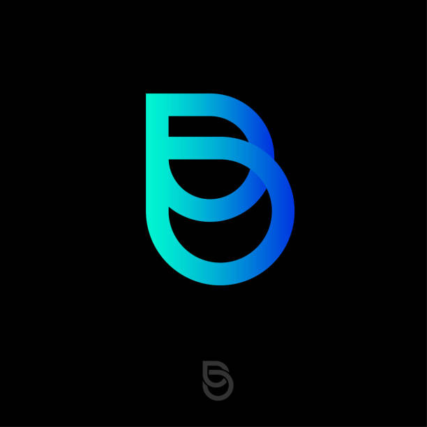B Letter. B logotype. Beauty abstract monogram. Logo consist of two elements like drops or speech bubbles. Monochrome option. letter b stock illustrations