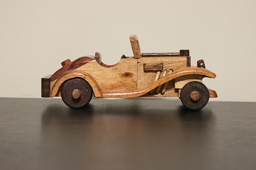 Wooden Car Used as Home Decoration