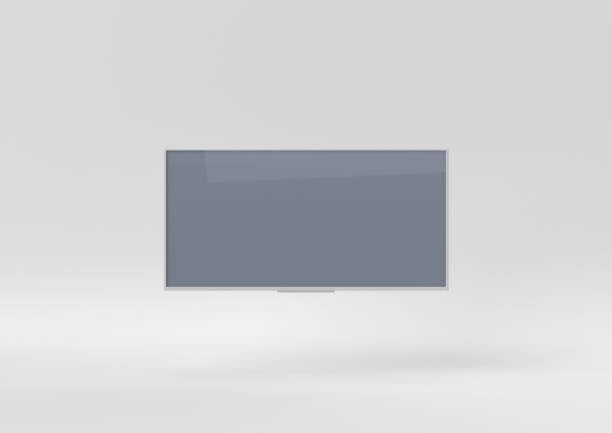 istock white tv floating on white background. minimal concept idea. 3D render. 1303938626
