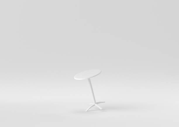 istock White round table on white background. minimal concept idea. monochrome. 3d render. 1303941443