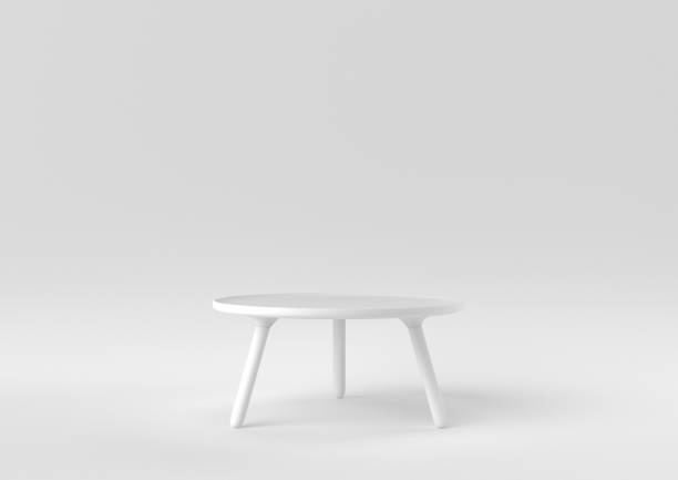 istock White modern coffee table on white background. minimal concept idea. monochrome. 3d render. 1303941446