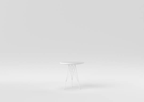 istock White round table on white background. minimal concept idea. monochrome. 3d render. 1303941449