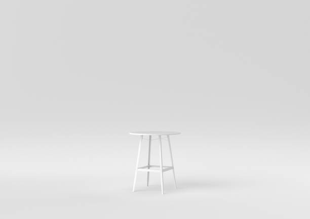 istock White round table on white background. minimal concept idea. monochrome. 3d render. 1303941453