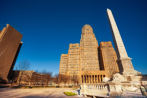 istock Niagara Square, monument and Buffalo city hall 1303952824