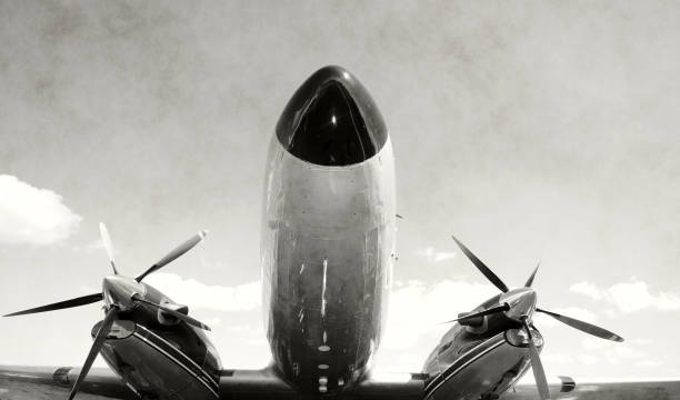 istock Retro propeller airplane nose 1303953924