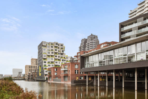 istock Residential area by the river 1303966531