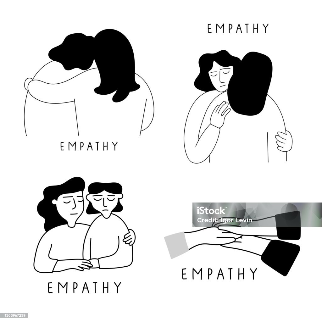 Sekumpulan Ilustrasi Vektor Kerangka Tentang Empati Ilustrasi Stok