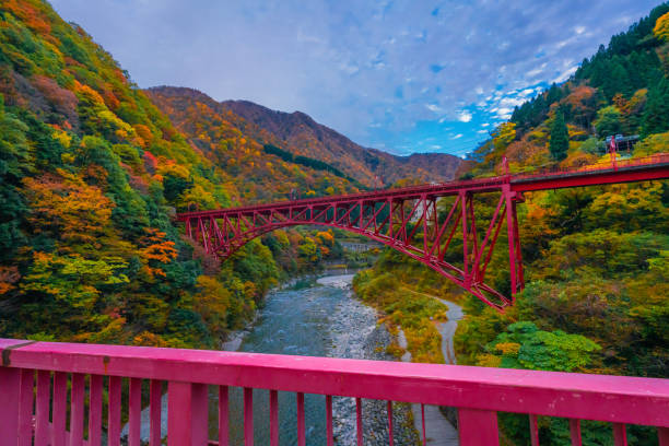 istock Autumn landscape in Kurobe gorge 1303967359