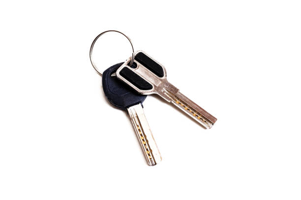istock Door keys isolated on a white backgroud 1303974448