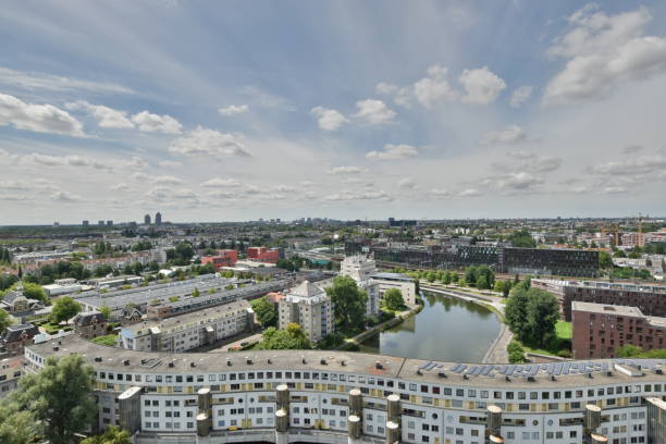 istock Residential area by the river 1303978519