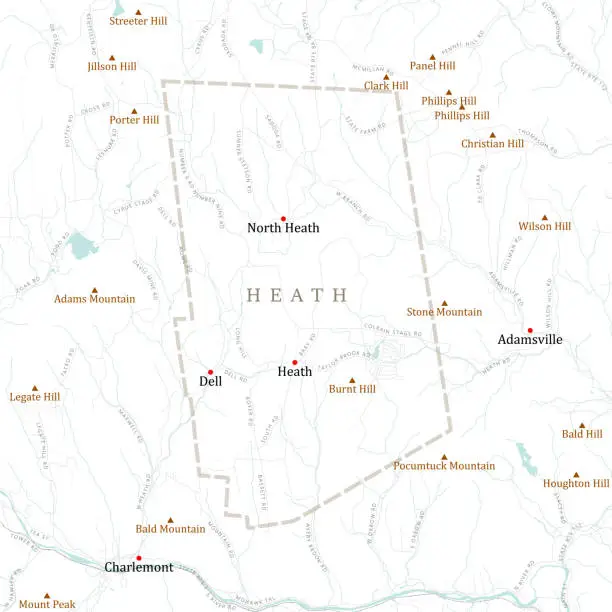 Vector illustration of MA Franklin Heath Vector Road Map