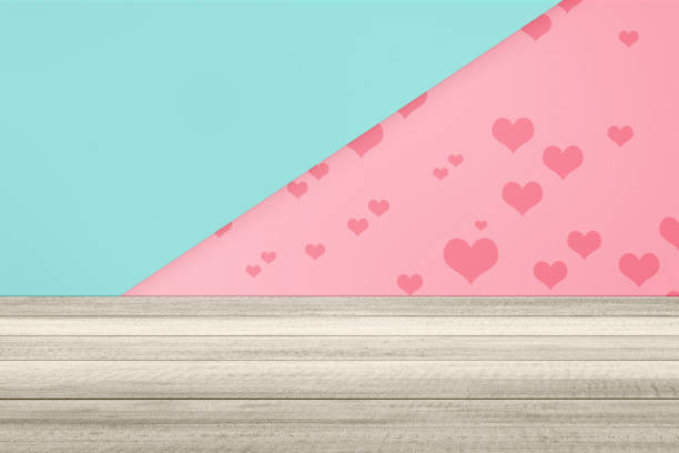 istock Wooden floor with heart 1303981776
