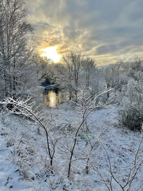 istock Gauja river coast line ice snow Latvia Vidzeme 1303982905